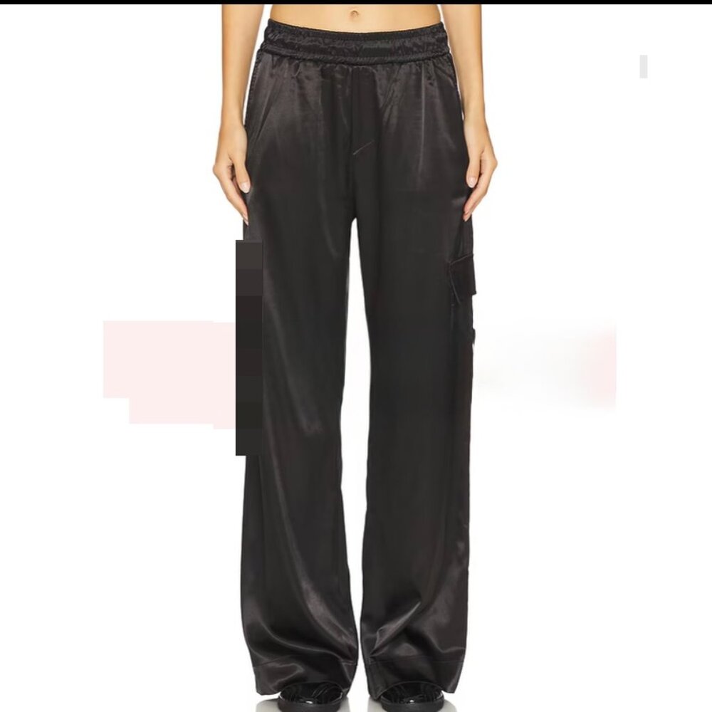 HEROINE SPORT SATIN BLACK CARGO PANTS NWOT SM